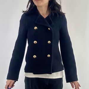 Coach 100% Wool Navy Short Peacoat Size 2 (Fits Like An XXS) Excellent Condition